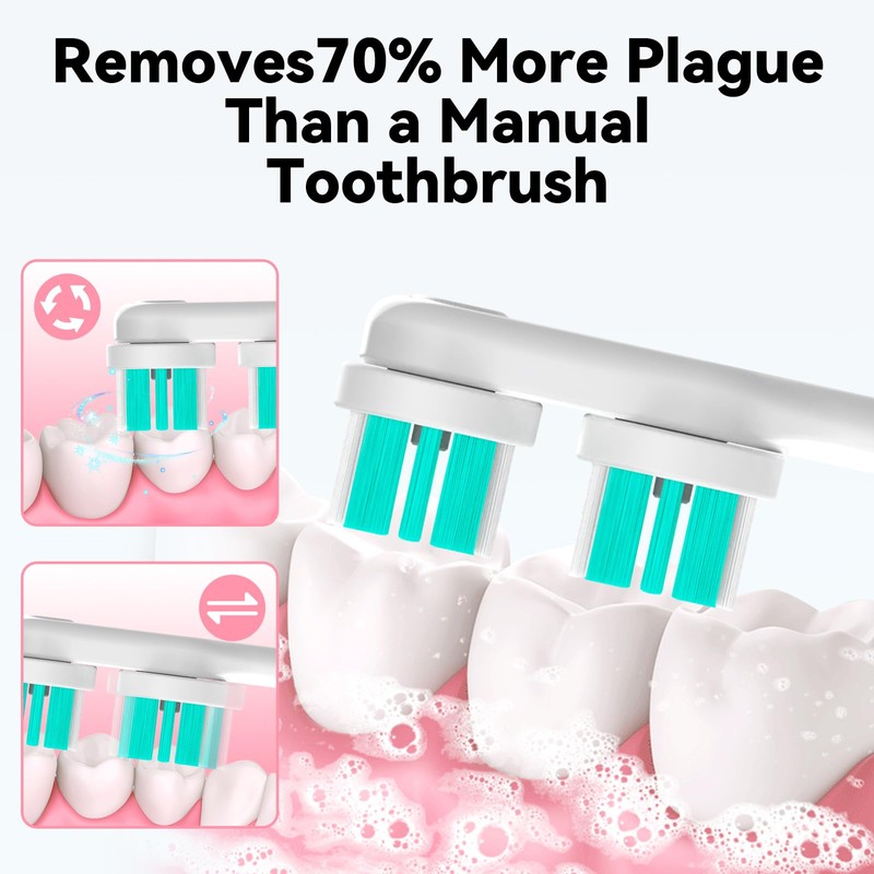 8 Pack Compatible with Spinbrush Pro Clean Toothbrush Replacement Brush