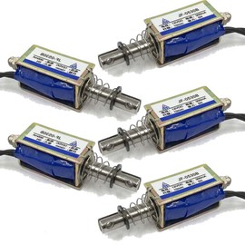 5pcs Micro DC Solenoid Valve Electromagnet DC 12V Spring Push-Pull Through Type