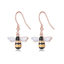 SLUYNZ Solid 925 Sterling Silver Bee Drop Earrings for Women Teen Girls Lovely Bee Dangle Earrings