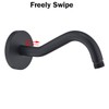 RANDOM Curved Shower Arm with Flange,8-inch S-Shape Matte Black Shower