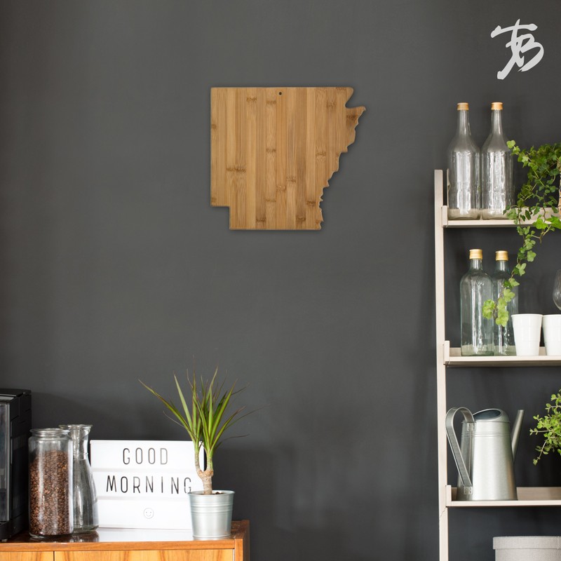 Totally Bamboo Arkansas State Shaped Cutting Board, Natural Bamboo