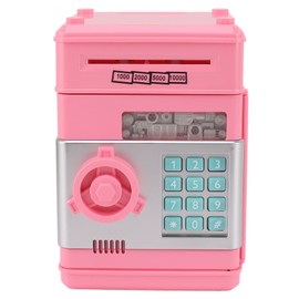 2 Modes ATM Piggy Bank Digital Electronic Paper Money Coins Safe Box Saving Cash Box With 7 Music Tracks for Kids Pink