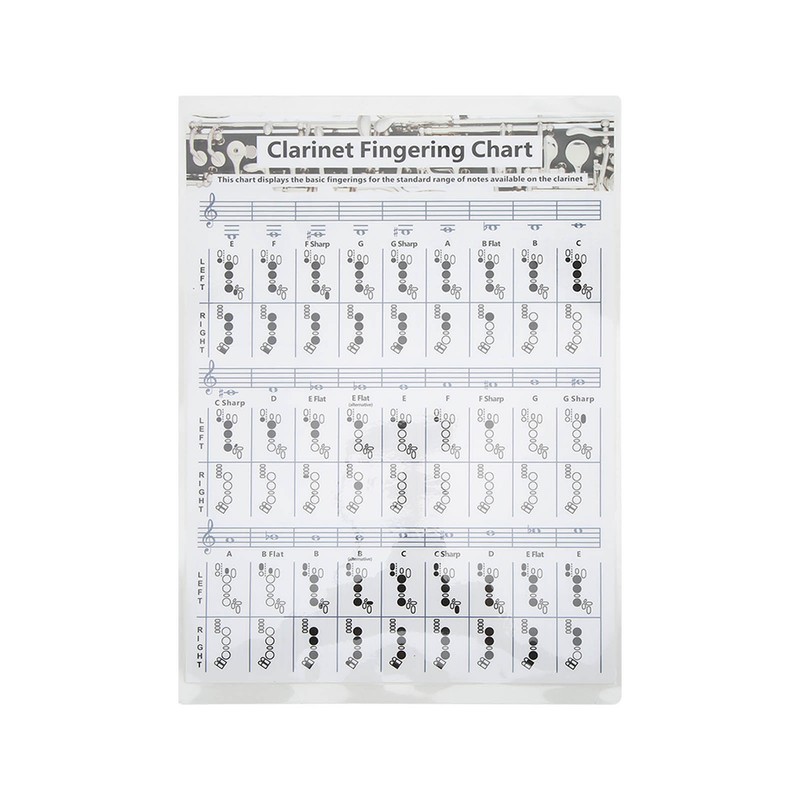Clarinet Fingering Chart Clarionet Chords Poster Training Chart Musical Instrument