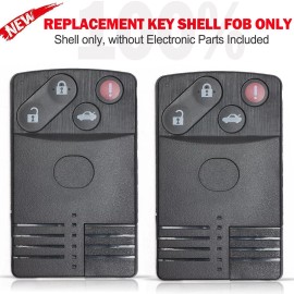 Unbranded 2 For MAZDA 5 6 CX-7 CX-9 RX8 MX-5 Miata Remote Smart Key Card Fob Shell Case 4B
