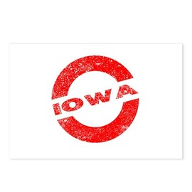 CafePress Rubber Ink Stamp Iowa Postcards (Package of 8), 6"x4" Printed Note Card