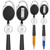 4 Pack Retractable Pen Holder with 31.5" Dyneema Cord, Elastic
