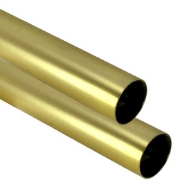 94" HEAVY DUTY Round Closet Rod | 32mm Diameter | Satin Brass Clothes Pole | 2 Pack