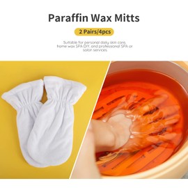 Segbeauty - Guantes de cera de parafina, 4 piezas gruesas de parafina calentada, guantes de baño de parafina para terapia de manos de cera caliente, tratamiento térmico de parafina, calentador de cera de parafina, color blanco