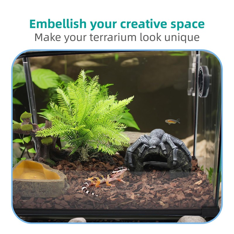 Reptile Rock Cave Hideouts Terrarium Habitat Decor Gecko Tank Accessories