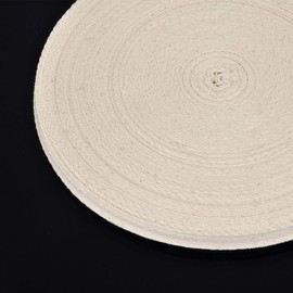 Berolle 50 Yards Natural Cotton Twill Tape Herringbone Tape Cotton Twill Webbing for Gift Wrapping Craft Home Decoration Sewing (Beige, 3/8")