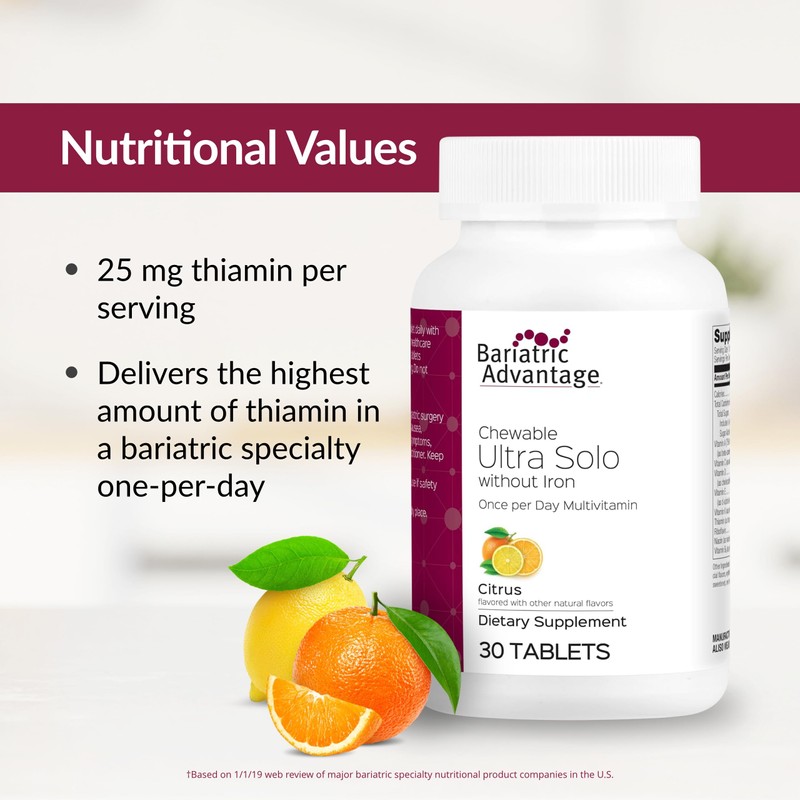 Bariatric Advantage Chewable Ultra Solo Without Iron - Once-Per-Day Daily