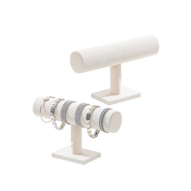 Coward 2 Pcs Bracelet Holder Organizer, Bracelet Display Holder, Bracelet Watch Stand Organizer for Home Use or Selling Show (2pcs Beige Velvet)