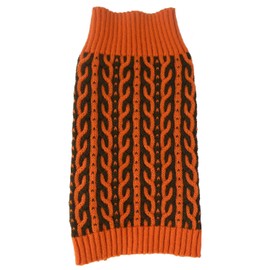 Pet Life ® Harmonious Dual Weaved Fashion Pet Sweater - Designer Heavy Cable Knitted Dog Sweater with Turtle Neck - Winter Dog Clothes Designed to Keep Warm
