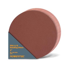 POWERTEC 110581 20 PCS 9 Inch PSA Sanding Discs - 80 & 120 Grit, Self Stick Adhesive Sandpaper, 9" for Drywall, Woodworking, Paint, Epoxy with Random Orbital Sanders, DA Sanders, 6x48 Belt Disc Sander
