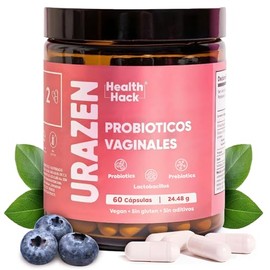 Probióticos Mujer | Con Lactobacillus + Prebióticos + Inulina | Probioticos Vaginales para la salud Flora Íntima y pH | Formula Natural Libre de Quimicos | Health Hack Urazen - 60 Cápsulas