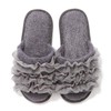 Francfranc Moist Knit Ruffle Room Shoes, gray