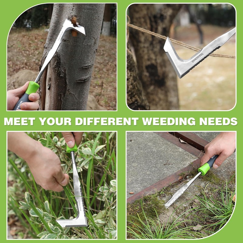 WORKPRO Weed Cutter 2-Piece with Handle, Weed Remover Tool Set