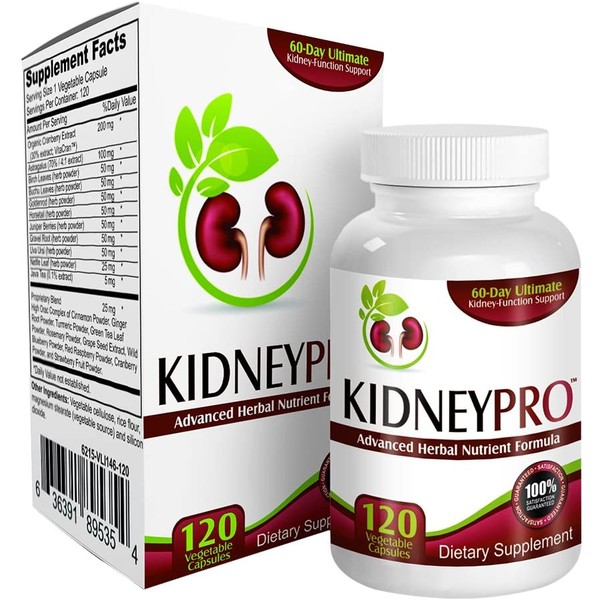 Kidney-Pro: with 21 Kidney Health Supplements in 1 Formula (Total Kidney Support),120 capsules.