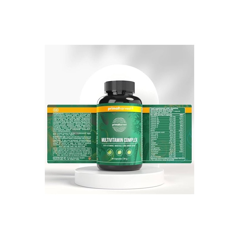 Primal Harvest Multivitamin - Daily Supplement, Gluten Free, Vegetarian