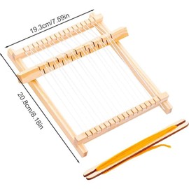 Children's Loom Sewing Machine Kid Knitting Machine Hand Loom Knitting Machine Tabletop Loom Craft Tools Wooden DIY Easy Operation with Thread Toys for Kids Mini Looms Beginners Knitting Machine