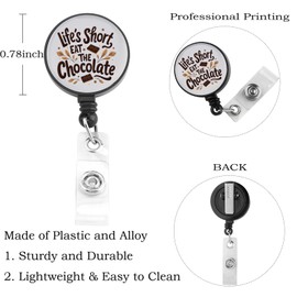 BNQL Chocolate Badge Reel Lift's Short Eat The Chocolate Gift for Choco Fans Sweet Treats Badge Retractable Reel Id