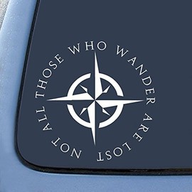 LOTR Not All Those Who Wander are Lost Sticker Decal Notebook Car Laptop 5" x 5" (White)