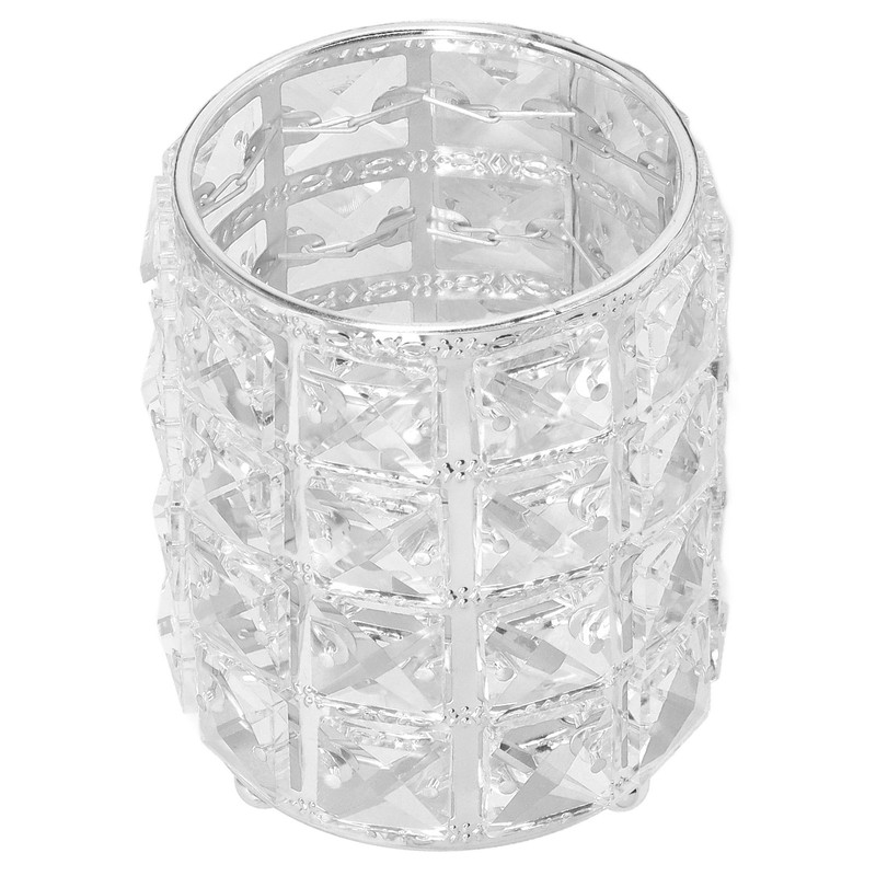 Crystal Makeup Brush Holder European Style Rounded Crystal Glass Cosmetic