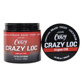 TheMore Crazy Crazy Loc, Super Extra Extreme Hold for Braid, Loc, Twist Hair, Perfect Styling Edge (500ml, Argan Oil)