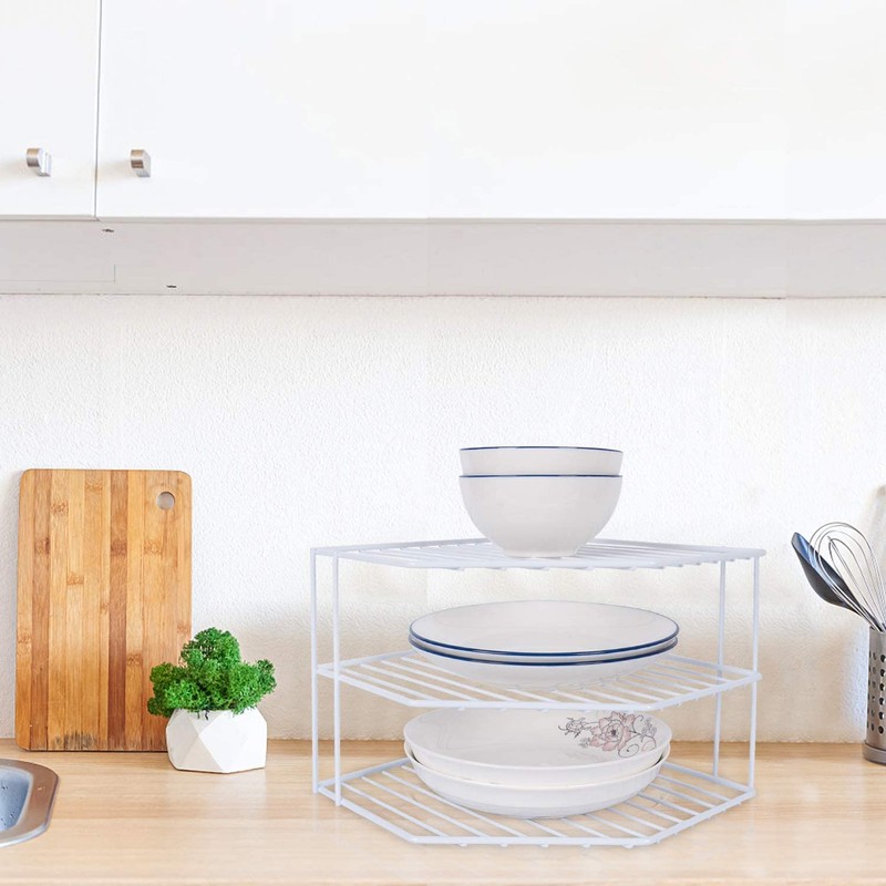 AKAZA 3-Tier Corner Shelf Counter and Cabinet Organizer - Cabinet
