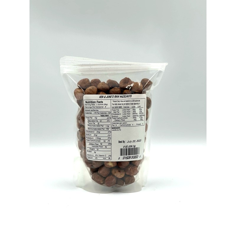 Raw Hazelnuts - 8 Oz Bag