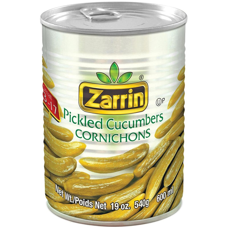 Zarrin - Pickled Cucumber Cornichons, 19 Oz (Pack of 4)