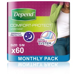 Depend Comfort Protect Incontinence Pants for Women, Small/Medium - 60 Pants