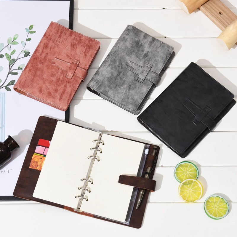 Wonderpool A6 Leather Ring Binder Diary Notebook Organiser Folder -