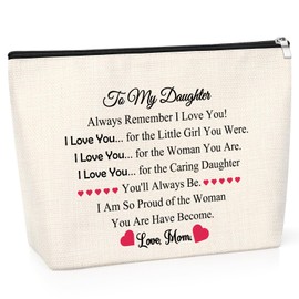 Daughter Gifts from Mum Makeup Bag Birthday Gift for Daughter Encouragement Gift for Daughter from Mum Dad Adult Daughter Gifts Christmas Birthday Graduation Presents for Daughter Cosmetic Bag