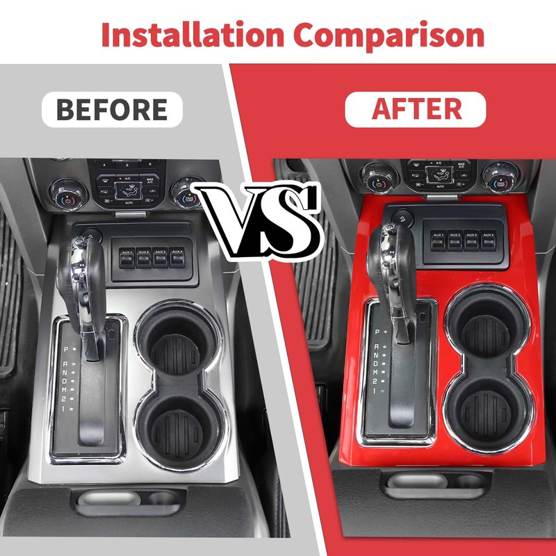 Jimen Compatible with Ford F150 2009-2014, Gear Shift Panel Cover