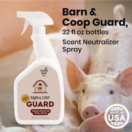Good Salt Pet Barn & Coop Guard, Natural Animal-Friendly Scent Neutralizer Spray, Made in The USA, 32 Ounce Bottle, 2-Pack