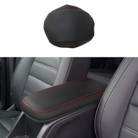 Rifoda Center Console Armrest Cover for 2015-2022 Chevy Colorado/GMC Canyon Accessories Arm Rest Box Pad Console Lid Protection Saver (Black with Red Stitchings)