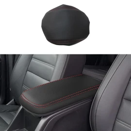 Rifoda Center Console Armrest Cover for 2015-2022 Chevy Colorado/GMC Canyon Accessories Arm Rest Box Pad Console Lid Protection Saver (Black with Red Stitchings)