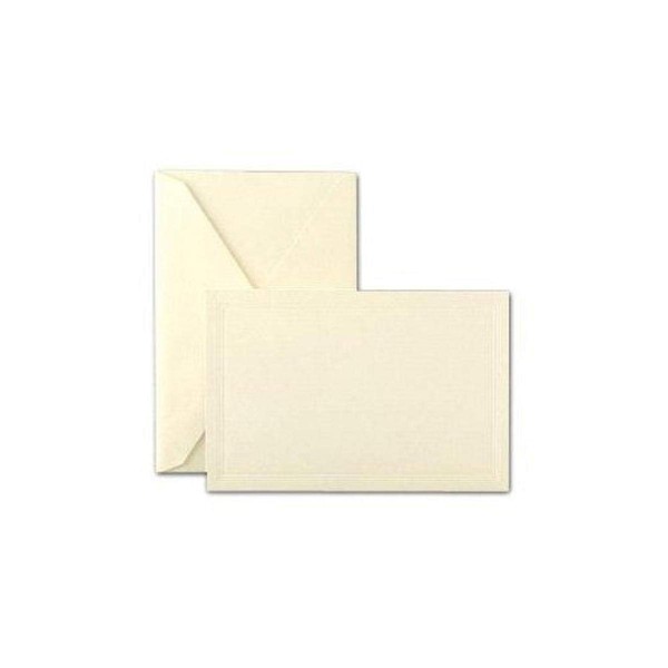 Crane & Co. Ecruwhite Triple Debossed Panel Cards And Envelopes (CC3196)