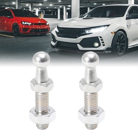 X AUTOHAUX 2 Set 10mm M8x25mm Car Gas Lift Ball Stud Silver Tone for Gas Struts Shock Absorber