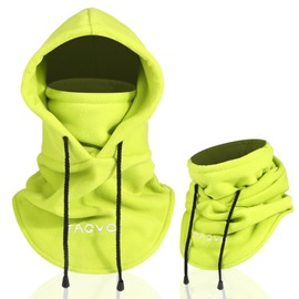 TAGVO Winter Thermal Fleece Balaclavas, Soft and Warm Adjustable Hood Hat Skiing Face Hood Neck Warmer for Running Skiing Cycling Motorcycles Hiking - Men & Women, Green
