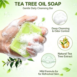 Antifungal Bar Soap, Tea Tree Oil Soap, Moisturizing & Exfoliating