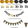 Melhope 70th Birthday Party Decorations Black and Gold Happy Birthday