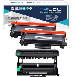 LCL TN760 Toner Cartridge and DR730 Drum Unit Replacement for Brother TN-760 TN730 DR-730 DR 730 for HL-L2350DW HL-L2390DW HL-L2395DW MFC-L2710DW MFC-L2750DW DCP-L2550DW Printer (2 Toners and 1 Drum)