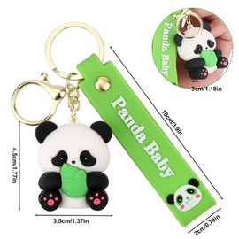 Mikovivi Cute Panda Keychain, Creative Backpack Animal Key Chain Ring Kawaii Pendant Keyring for Backpack Purse Handbag Keys
