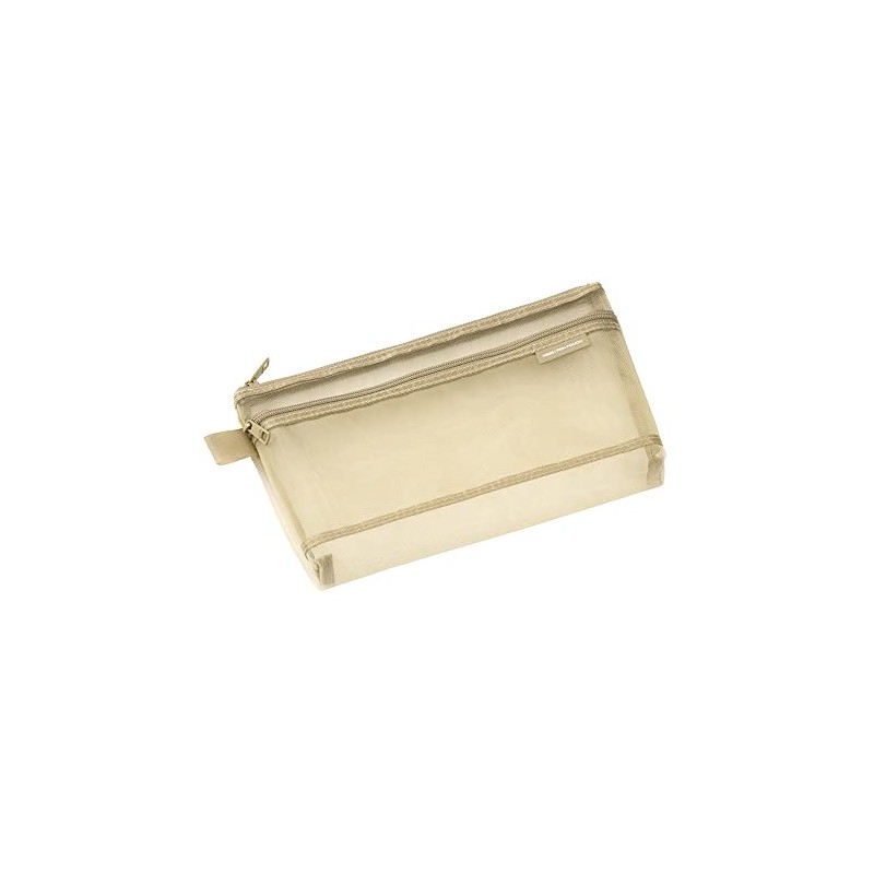 Midori 41569006 Pen Case, Mesh Pen Pouch, Pale Beige