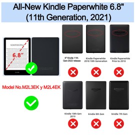 HGGWZWIF 2pcs Funda para Kindle Paperwhite 11 Generacion (Versión 2021, 6.8 Pulgadas, Model No.M2L3EK y M2L4EK), Paquete de 2 Transparente Case +Pegatinas de Lectura, TPU Antigolpes Clear Carcasa