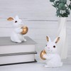 Sahoottie 2 Pcs Ceramic Easter Bunny Figurine Easter Bunny Ornaments