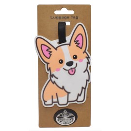 Shag Wear Corgi Dog Luggage Tag Travel Accessory 4.5 x 3 Faux Leather Bag Tag with ID Window