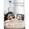 LED Mirror Clock Mini Digital Alarm Clock Table Clock with